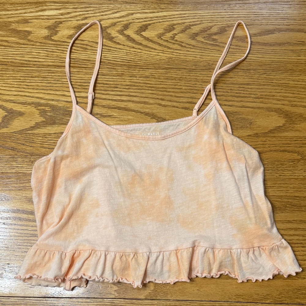 Peach Ruffle Hem Cami Top